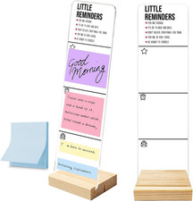 Monitor Memo Board with Removable Wooden Base Acrylic Portable Sticky Note Holde