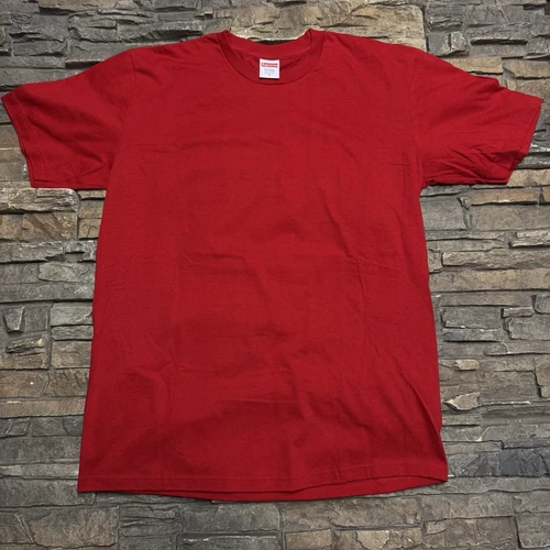 T shirt blanc suprême homme moyen authentique rouge streetwear coton fabriqué aux États Unis
