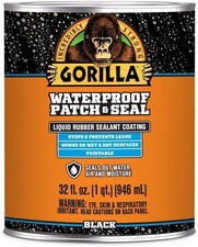 Gorilla Waterproof Patch  Seal Liquid Rubber Sealant, Black, 32oz Pack of 1 
