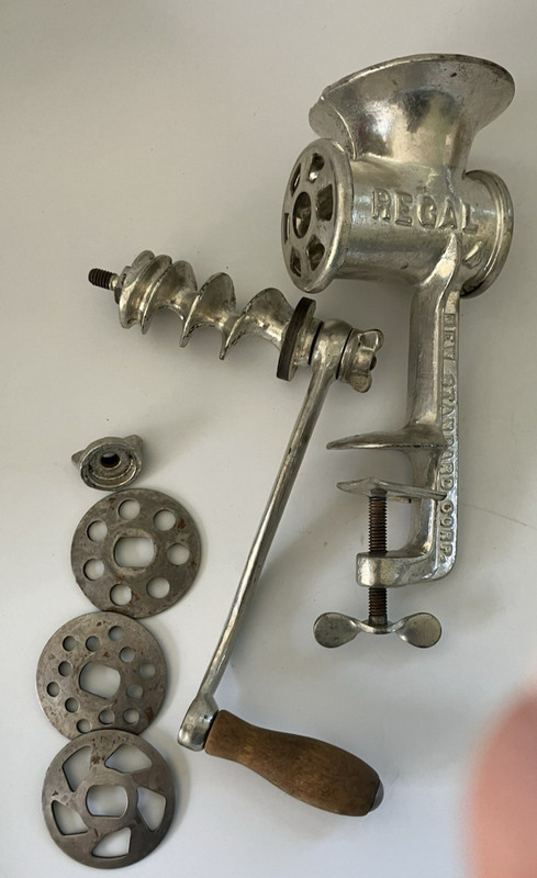 Regal Standard Universal Food Chopper Meat Grinder No. 4 Hand Crank Clamp-On