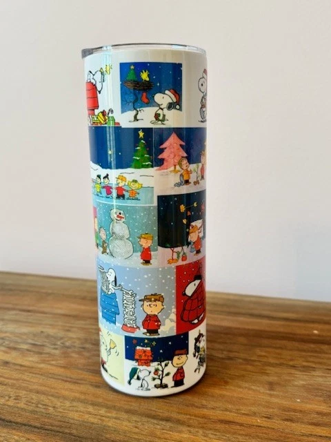 Copo de Natal Charlie Brown amendoim Snoopy aço inoxidável 20 onças quente frio - Imagem 2 de 4