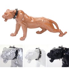 Deko Figur Leopard 59cm, Polyresin Skulptur Panther In-/Outdoor, mit Halsband