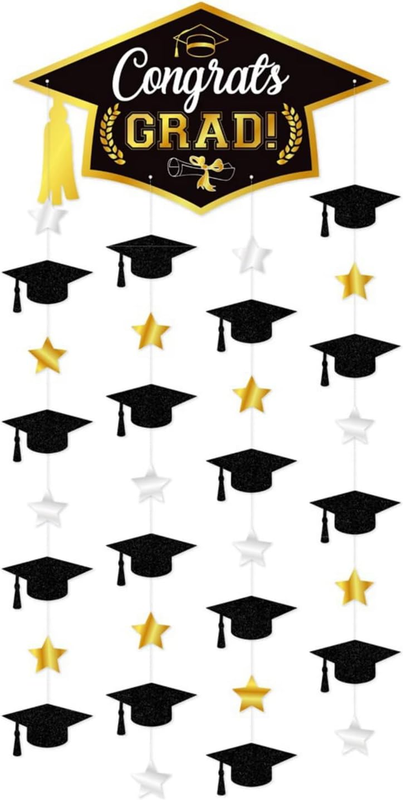 Graduation Cap Garland Decor for Grad Party Congrats Grad Hats Celebration