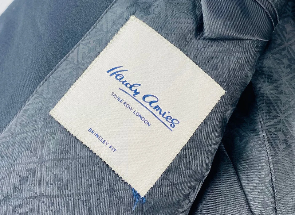 Blazer masculino Hardy Amies preto lã pura ajuste Brinsley 38R novo com etiquetas - Imagem 4 de 4