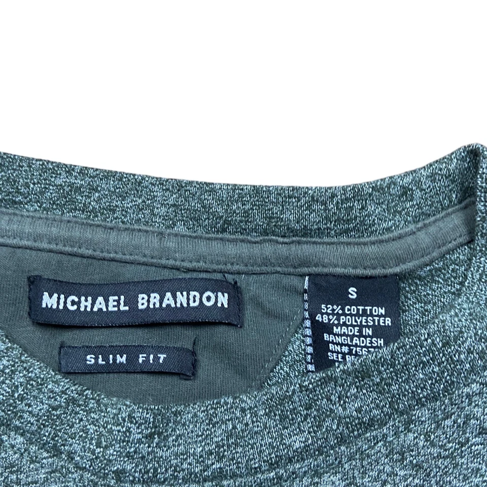 Camiseta Michael Brandon Gris Cuello Redondo Manga Corta Algodón Bolsillo Talla Pequeña Foto 3 de 4