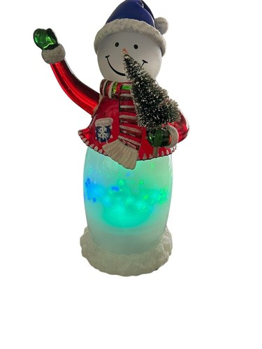 Avon Acrylic Snowman Changing Flashing Led Music Speaker System Christmas READ - Picture 3 of 11