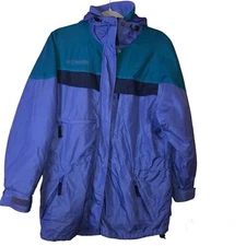 Columbia Vintsge Boulder Ridge Bugaboo Ski Jacket Purple Teal Blue Size Small