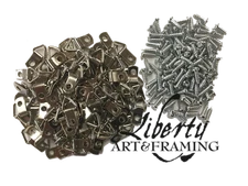 (MINI) Picture Frame Triangle Strap D-Ring Hangers 100/pk with #4 x 3/8" Screws