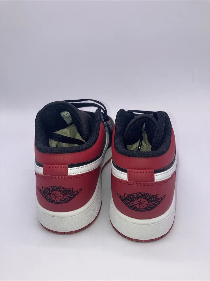 Nike Air Jordan 1 Puntera Baja Criada Negro/Rojo Gimnasio/Blanco 553560-066 GS Tallas 4Y-7Y Foto 4 de 4