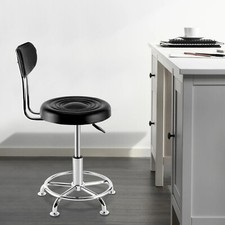 Work Shop Stool Bench Hydraulic Chair Bar Garage Adjustable With Back Footrest.