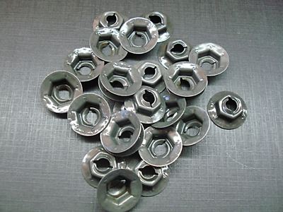 25 pcs 3/16'' emblem name plate  black phosphate thread cutting nuts fits Dodge