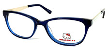 HELLO KITTY HK309-3 NOS Girls Youth Navy Blue Crystal Eyeglasses Frame 45-15-135