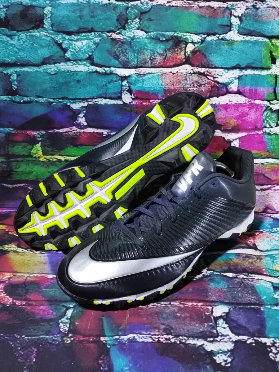 Nike Vapor Shark Football 833391-002 Black SILVER WHITE SIZE 12 Fastflex  New
