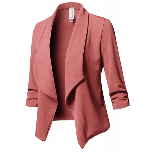 Womens Lightweight Classic Draped Open Front Blazer with Plus Size Ladies Jakcet - Picture 5 of 37