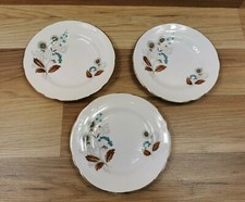 Set of 3 Vintage Regency Bone China Floral Pattern 6.25"  Side / Tea Plates