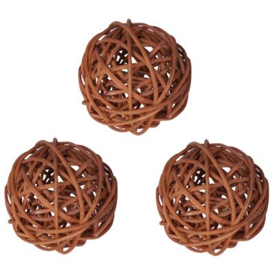 3 Stück Korb Rattan Kugeln Deko Kugeln DIY Basteln Hochzeit Home Dekoration