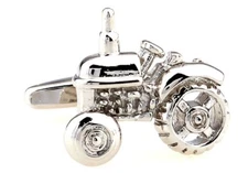 Tractor Pair of Cufflinks with Presentation Gift Box and Polishing Cloth for Men