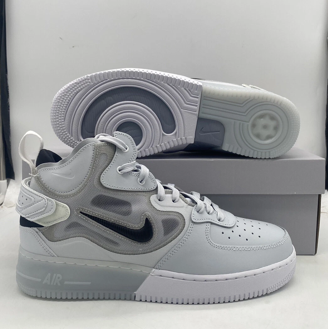 Nike Air Force 1 Mid React Pure Platinum Black White Sneakers