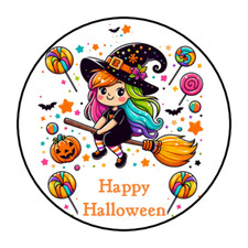 30 Halloween witch stickers labels tags envelope seals party favors