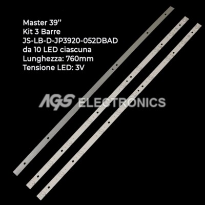 KIT 3 BARRES STRIP 10 LED-TV-MASTER JS-LB-D-JP3920-052DBAD TL403