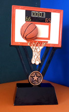 BASKETBALL HEAVYWEIGHT TROPHY CUP AWARD COLLECTABLE  BAKELITE BASE 18cm/7inches