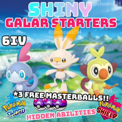 Shiny Sobble Scorbunny Grookey 6iv Galar Starters Pokemon Sword Shield Ebay