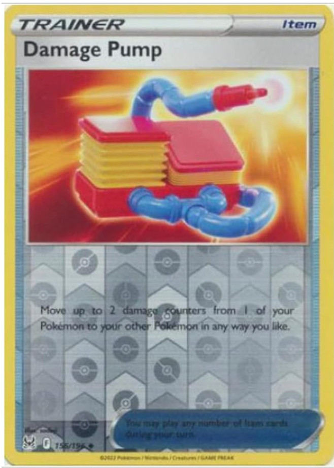 Pokemon - Damage Pump - 156/196 - Reverse Holo - Lost Origins - NM/M - NEW