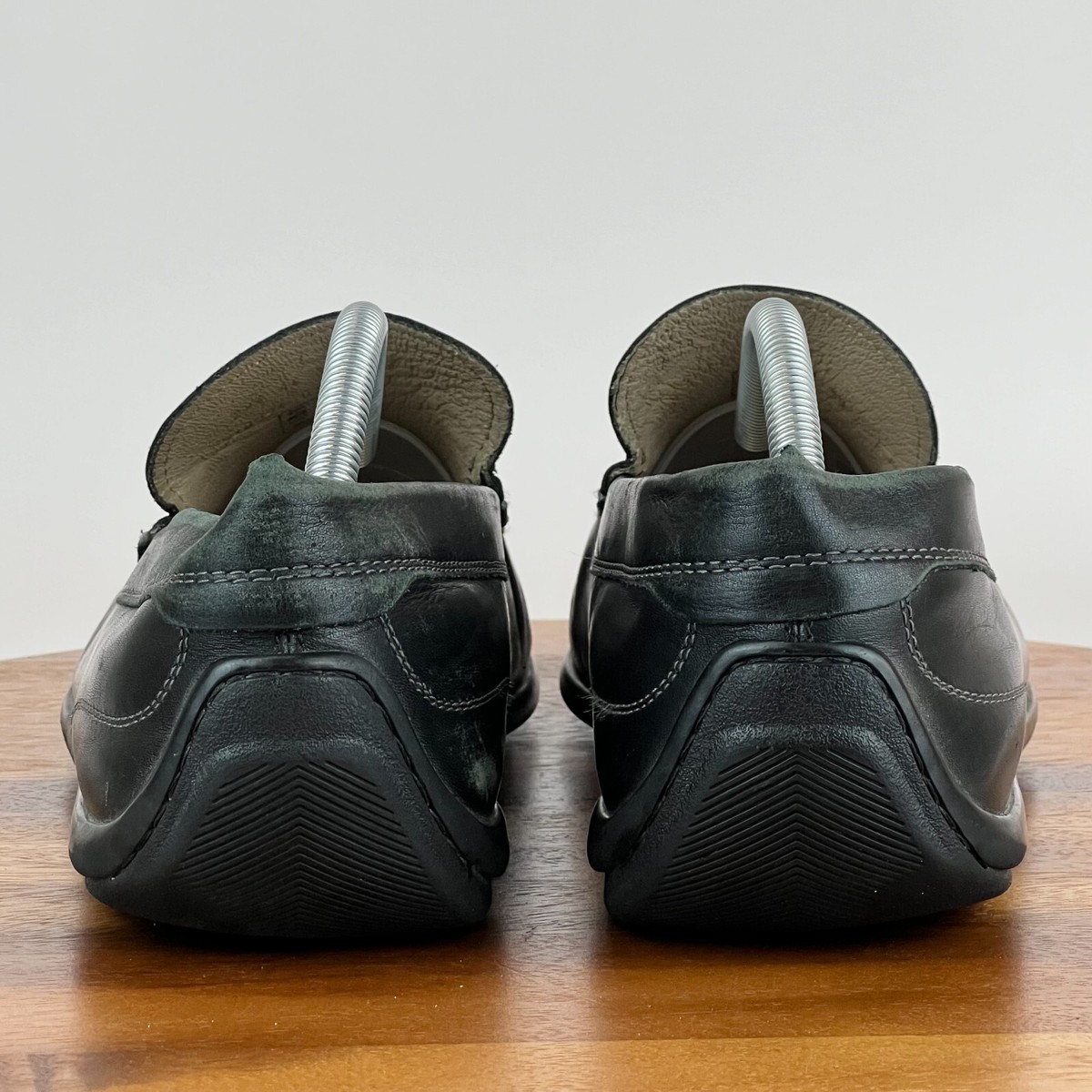 Mens Ecco‎ Black Leather Slip On Driving Loafers Shoes Size 44 US 10-10.5 M GUC Mens Ecco Black Leather Slip On Driving Loafers Shoes Size  main image 3