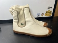LACOSTE MUJER NIÑA Calcetín Botas Gamuza Cuero Talla UK 7 EE. UU. 8