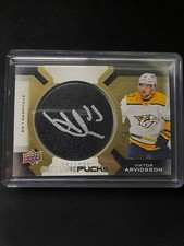 2020-21 UD Trilogy VIKTOR ARVIDSSON Signature Pucks 