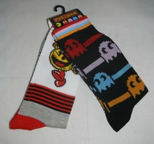 Pac-Man Atari Arcade Game Pair of Crew Retro Gaming Socks Pac Man 2 Pair Pack