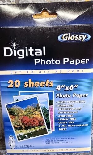 Digital Photo Paper GLOSSY 20 Sheets Per Pack 4x6 Ink Jet 8 Mil (New) 💥