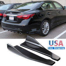 2pcs Glossy Black Rear Bumper Diffuser Side Splitter Spats For Infiniti Q50 Q60 2pcs Glossy Black Rear Bumper Diffuser Side Splitter Spats For Infiniti Q50 Q60
