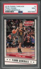 2018 Panini Threads Trae Young Hawks RC #4 PSA 9 MINT Rookie Card Floor Generals