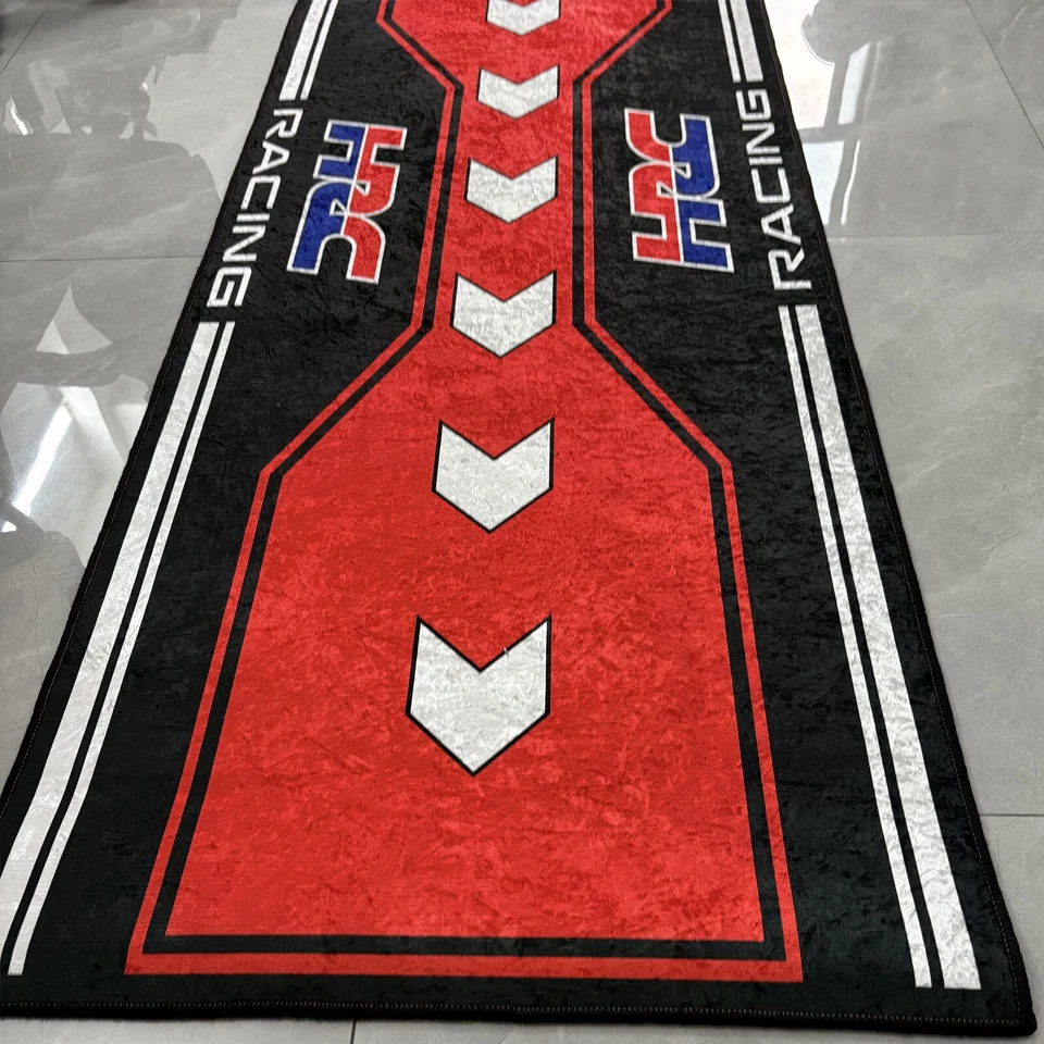For Honda Racing HRC Motorcycle Garage Floor Pit Mat Racing Floor Mat Carpet - Image 3 of 4