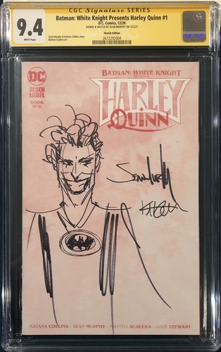 SEAN MURPHY SIGNED JOKER SKETCH CGC SS 9.4 BATMAN WHITE KNIGHT HARLEY QUINN 1