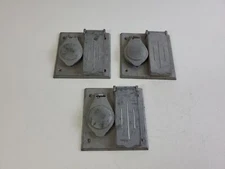 3-PACK UL WET LOCATION 2-GANG RECEPTACLE COVER SWITCH AND PLUG SPRING HINGE