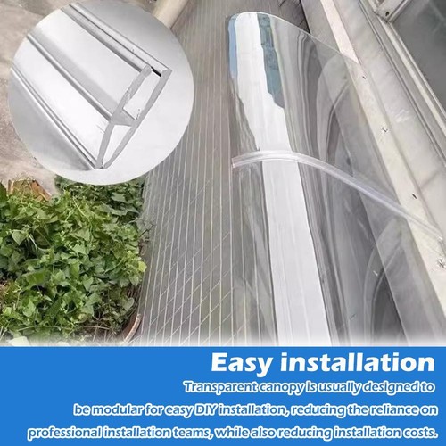 Rain-blocking transparent canopy for concealed balcony eaves D3P7 - Picture 6 of 20