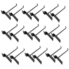 6" Slatwall Hook Panel Display Hooks, 1/4" Thickness Metal, Raw Steel - PACK 12