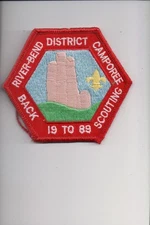 1989 River-Bend District CAmporee Back To Scouting patch (No Loop)