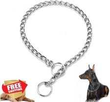 Silver Chain Choke Collar L 3.5mm Metal Slip Training Dog Martingale Collar
