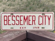 Bessemer City North Carolina License Plate 1968 #669 NC City Plate