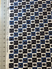 Penn State Nittany Lions Cotton Fabric 1/2 Yard 18 By 44 New