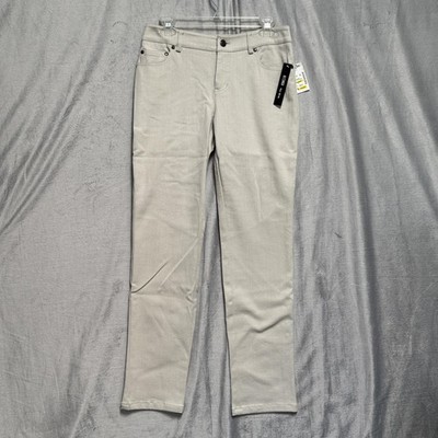 E39 for Epic Pants Womens 6 Beige Straight Leg Stretch Cotton Spandex Casual