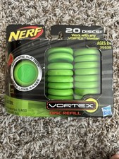 NERF Vortex Disc Refill Pack 20 Green Disc Work with any Vortex Blaster Hasbro