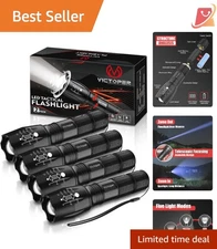 LED Flashlight 4 Pack Waterproof Zoomable Tactical Torches for Camping