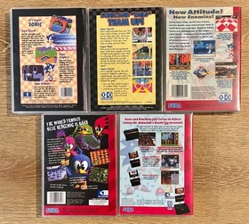 Replacement Cases Only - Sonic The Hedgehog 1-2-3, Knuckles, 3D Blast - NO GAME