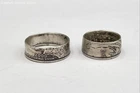 90.5 Tested Silver Vintage 2 Coin Rings