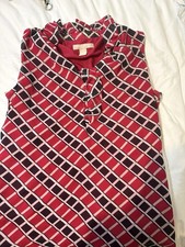 Banana Republic Sleeveless Ruffle V-Neck Geom...