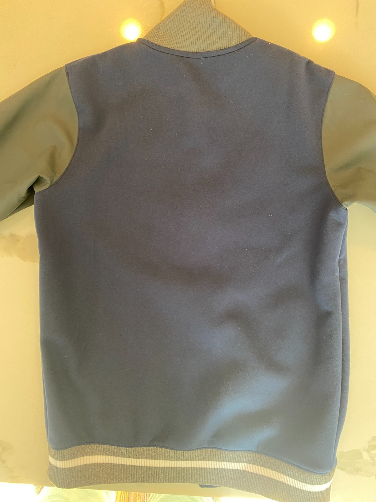 New Nike Team Varsity Letterman’s Bomber Jacket Navy/Anthracite/White Size Small thumbnail 5